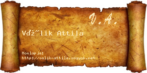 Válik Attila névjegykártya